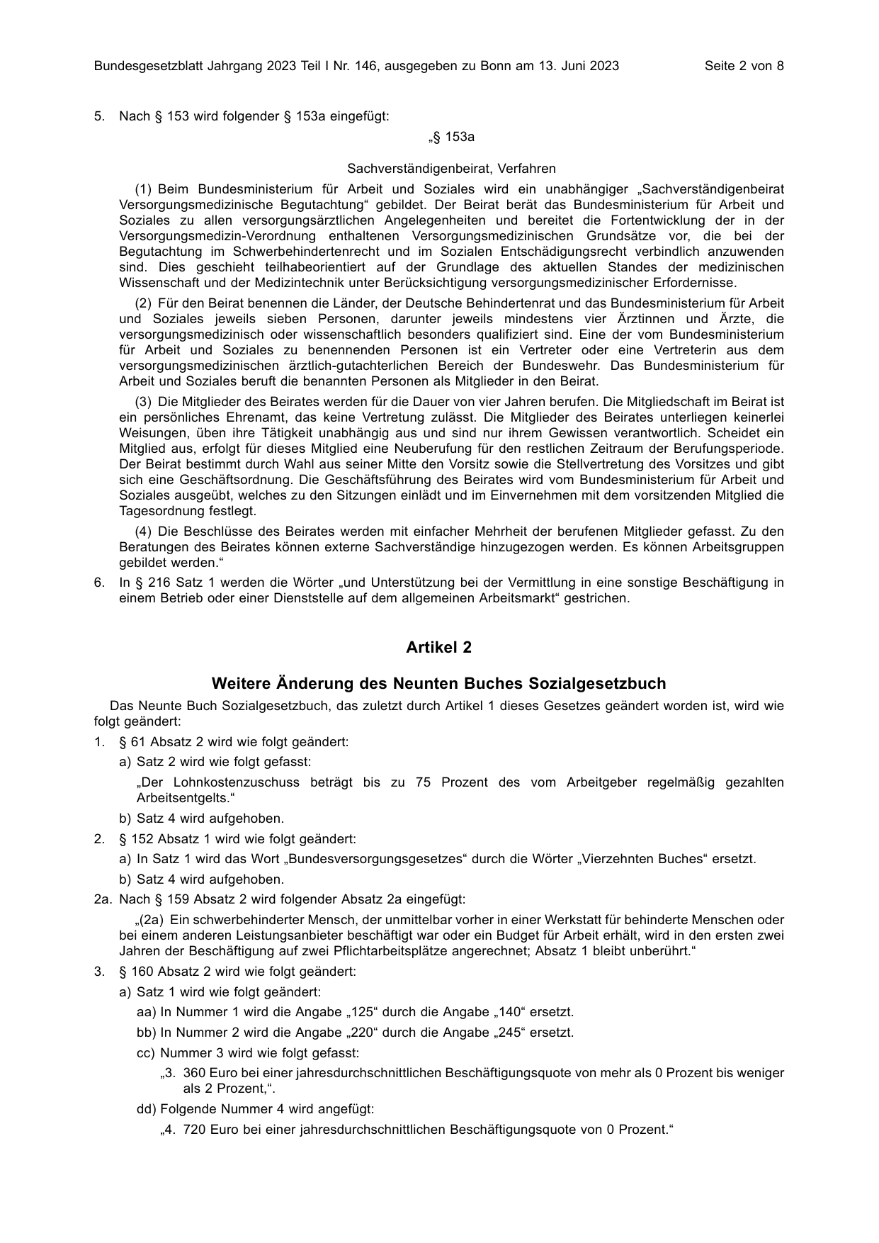BGBl. 2023, Seite 2 — Originalseite als Abbildung
