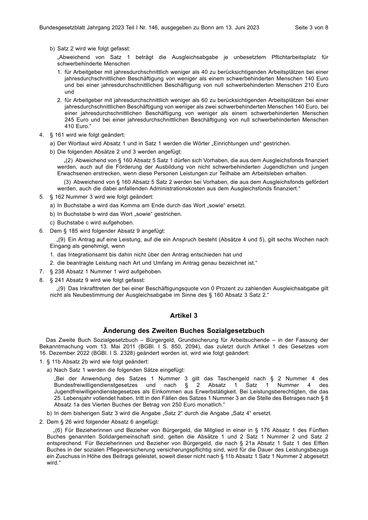 BGBl. 2023, Seite 3 — Originalseite als Abbildung