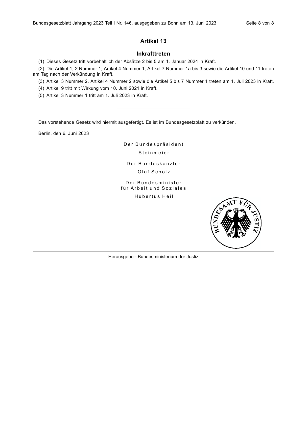 BGBl. 2023, Seite 8 — Originalseite als Abbildung