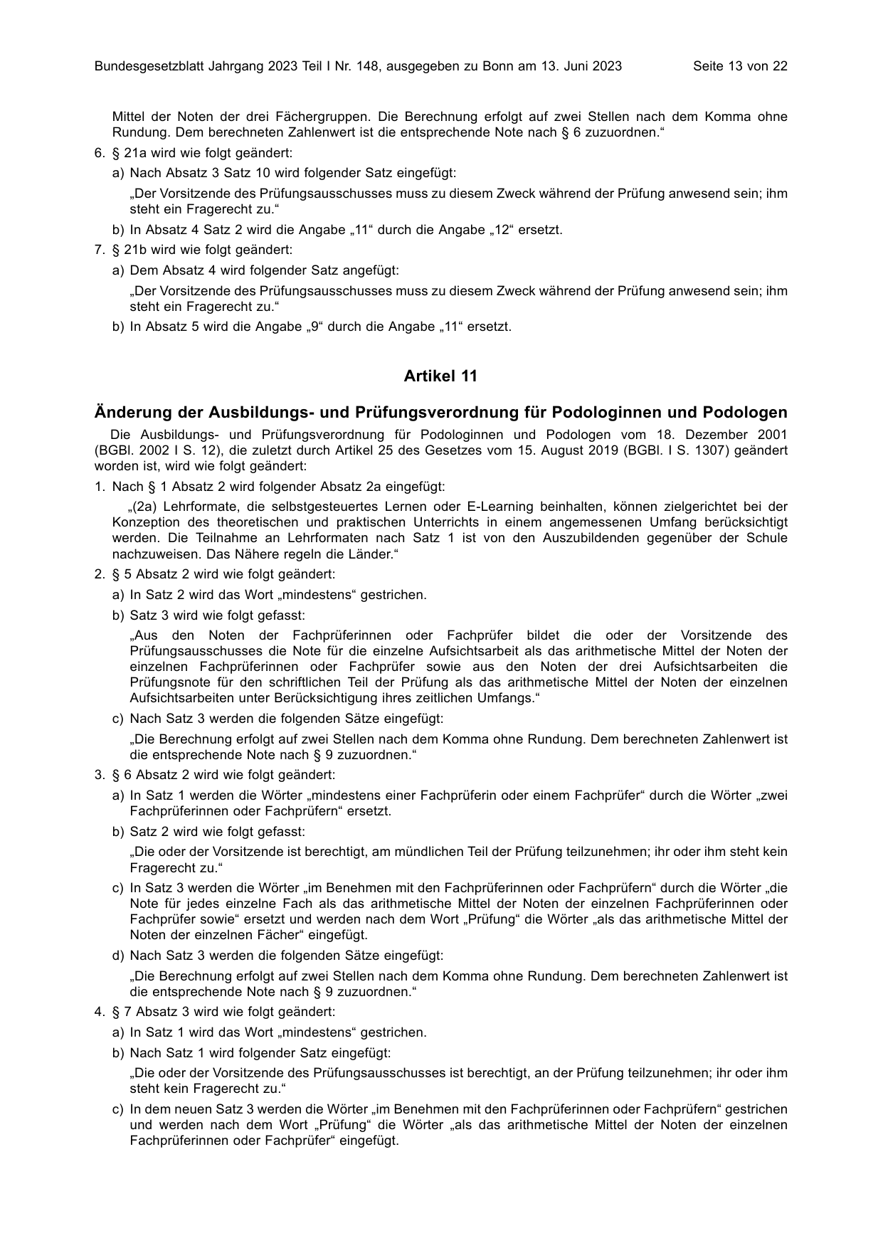 BGBl. 2023, Seite 13 — Originalseite als Abbildung