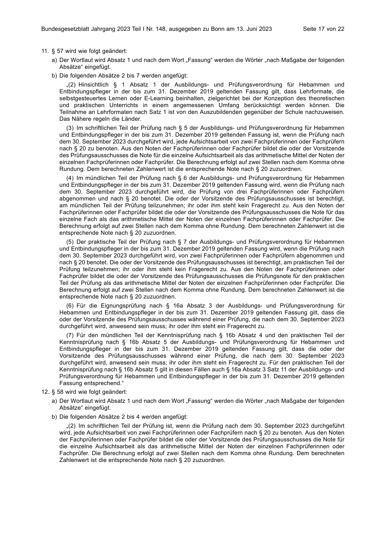 BGBl. 2023, Seite 17 — Originalseite als Abbildung