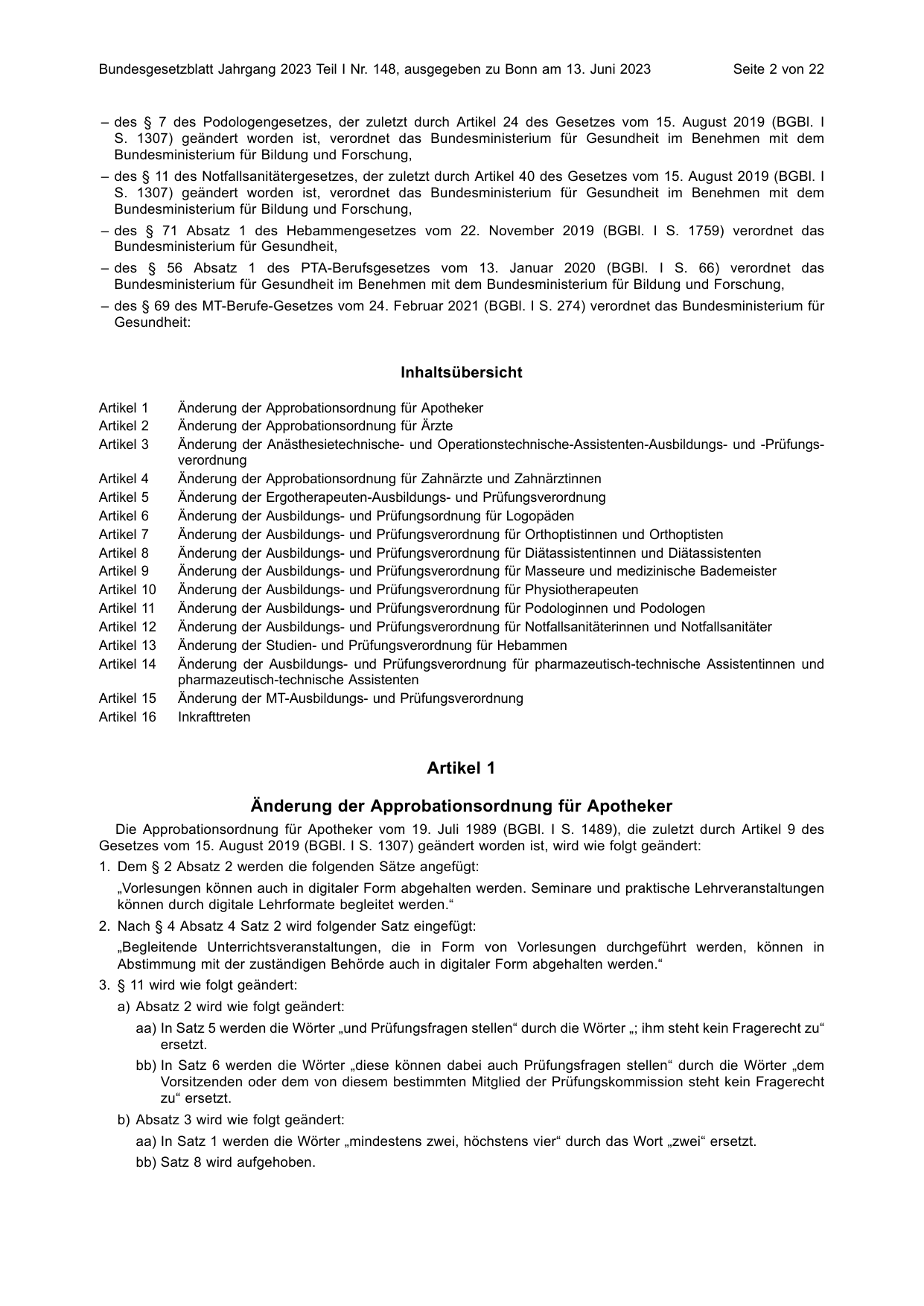 BGBl. 2023, Seite 2 — Originalseite als Abbildung