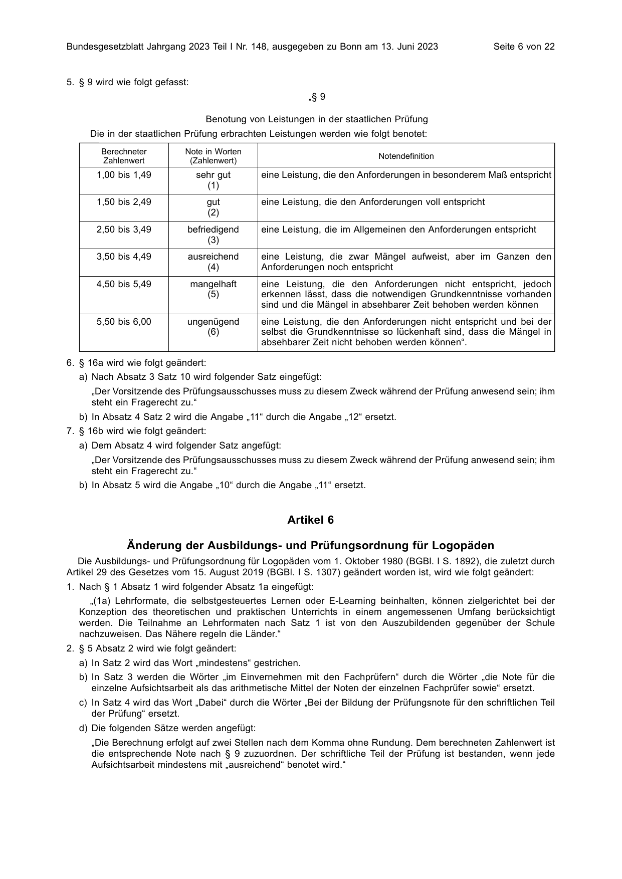 BGBl. 2023, Seite 6 — Originalseite als Abbildung