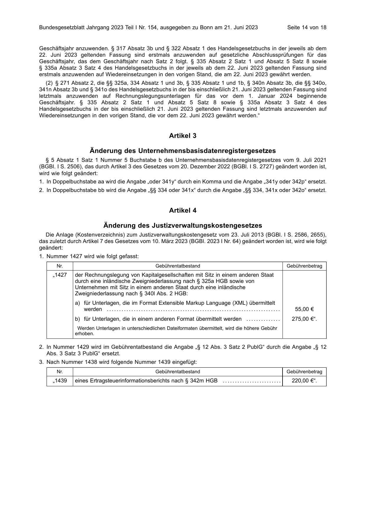 BGBl. 2023, Seite 14 — Originalseite als Abbildung