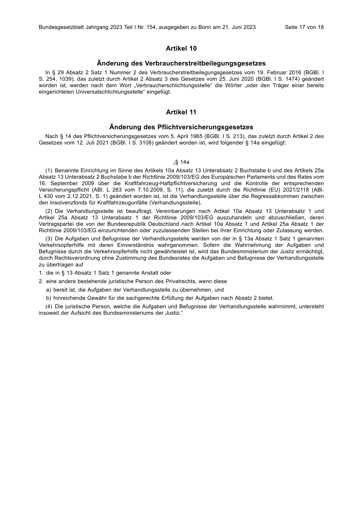 BGBl. 2023, Seite 17 — Originalseite als Abbildung