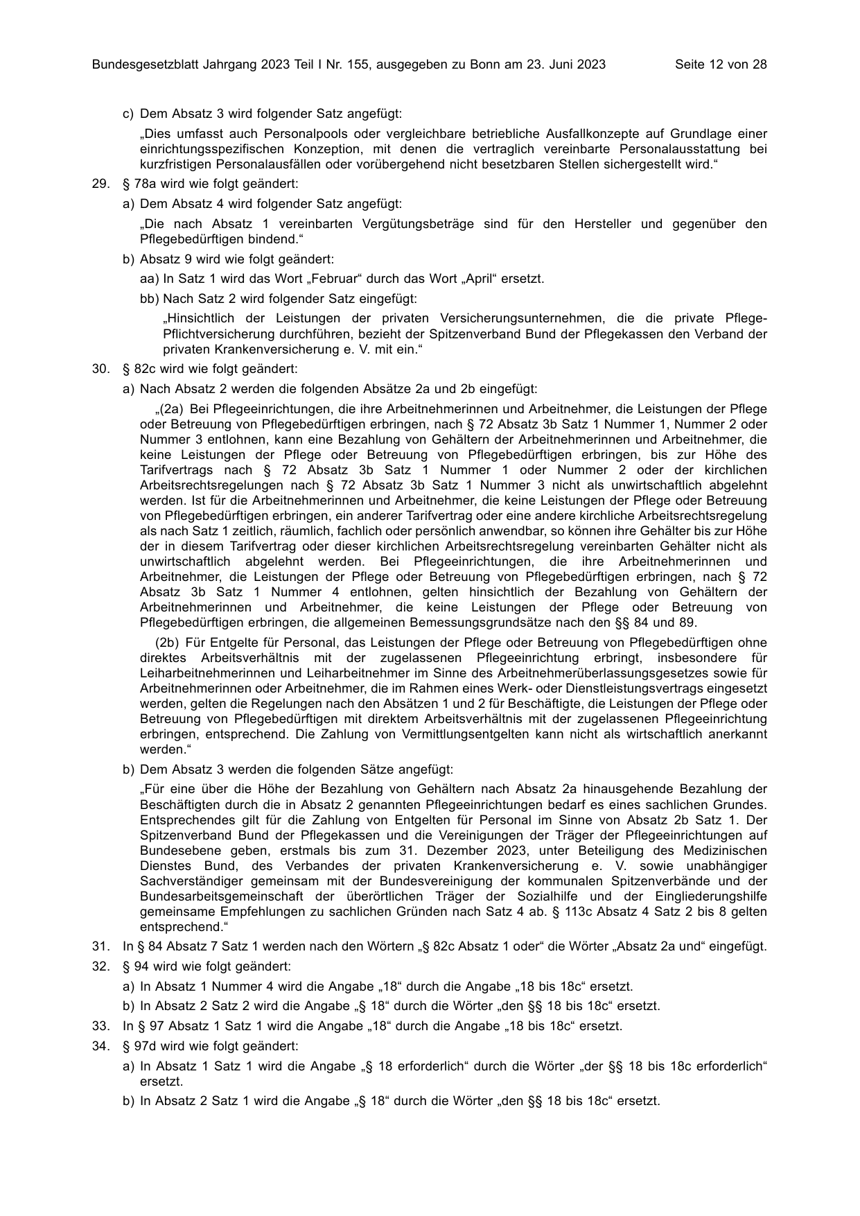 BGBl. 2023, Seite 12 — Originalseite als Abbildung