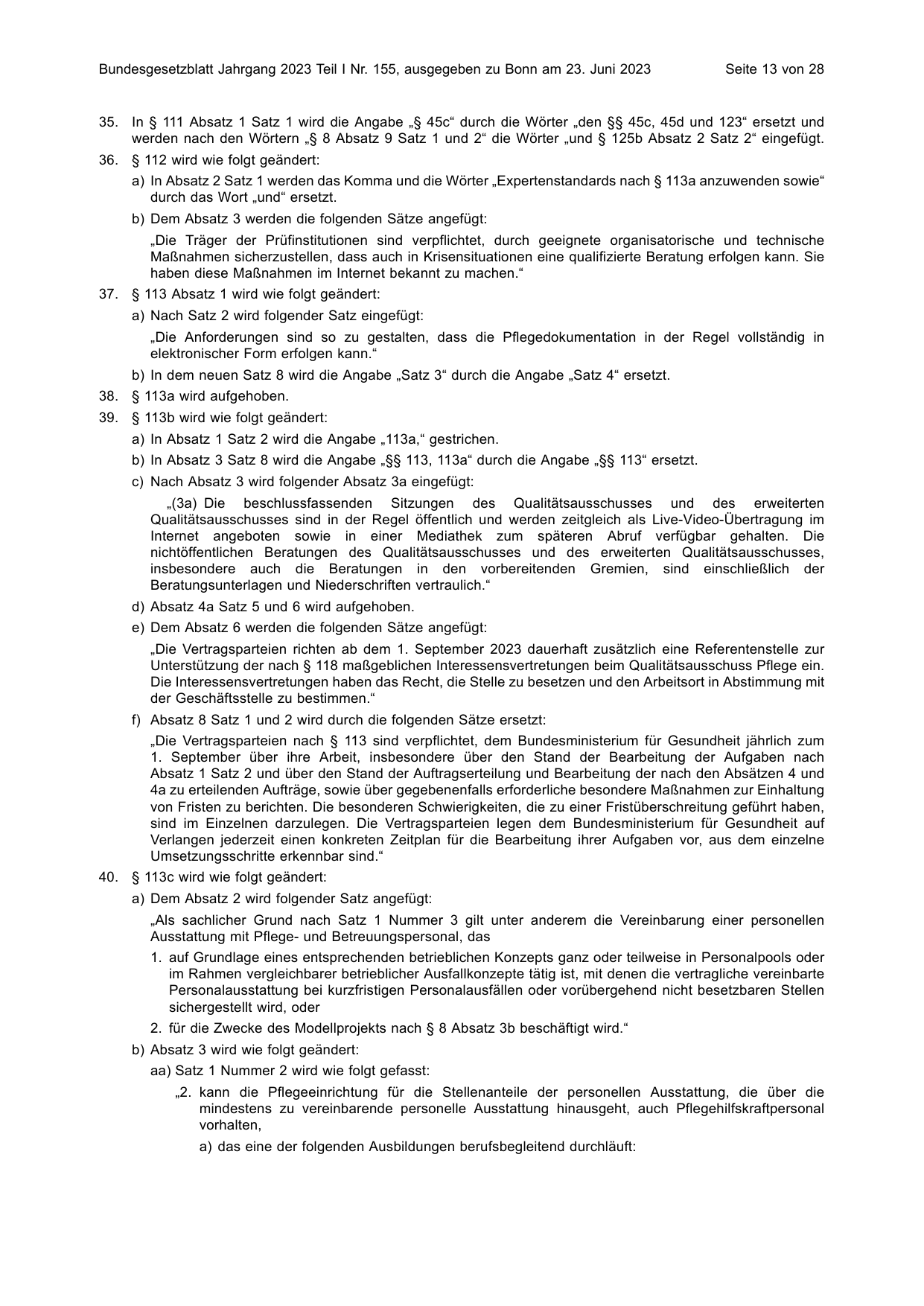 BGBl. 2023, Seite 13 — Originalseite als Abbildung