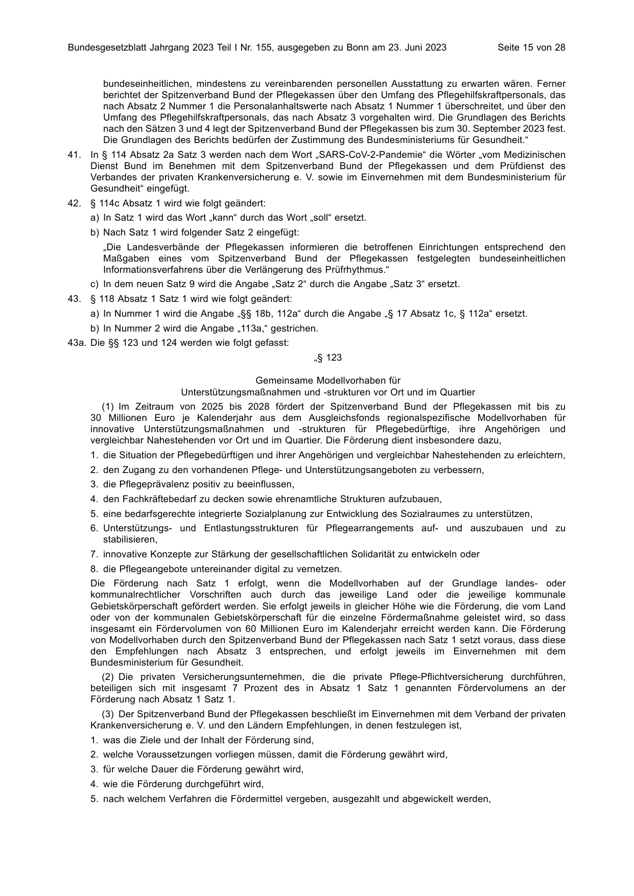 BGBl. 2023, Seite 15 — Originalseite als Abbildung