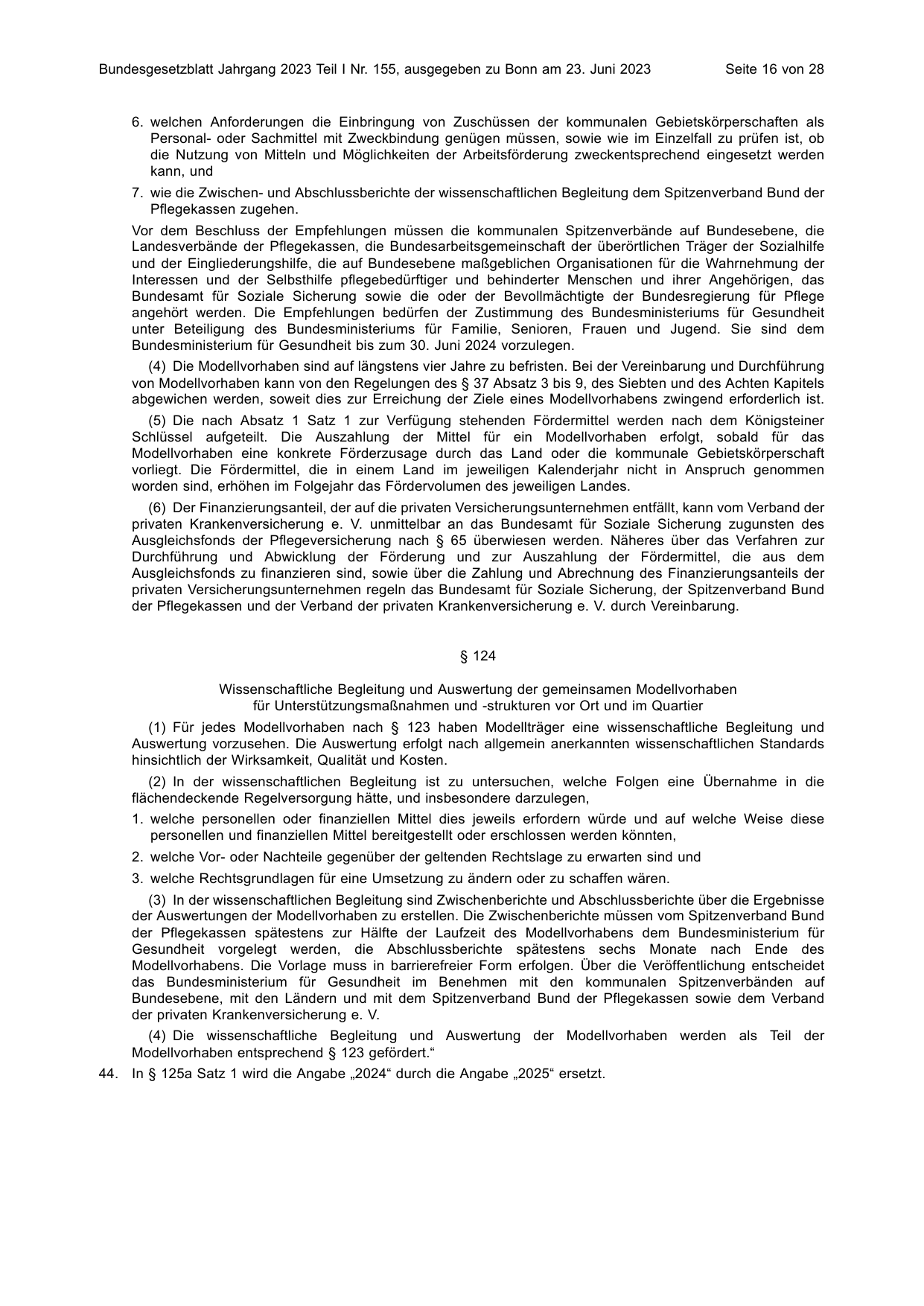 BGBl. 2023, Seite 16 — Originalseite als Abbildung