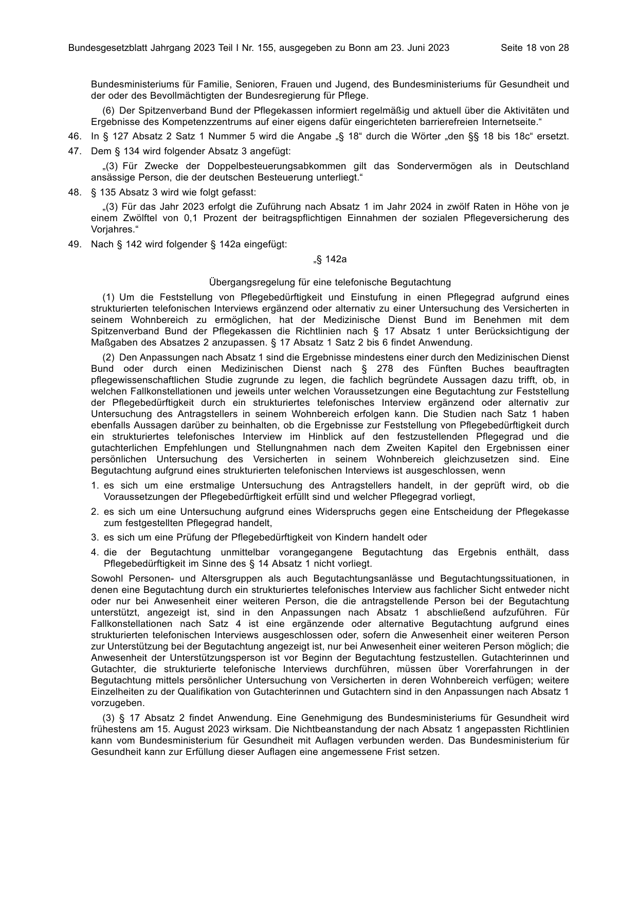 BGBl. 2023, Seite 18 — Originalseite als Abbildung