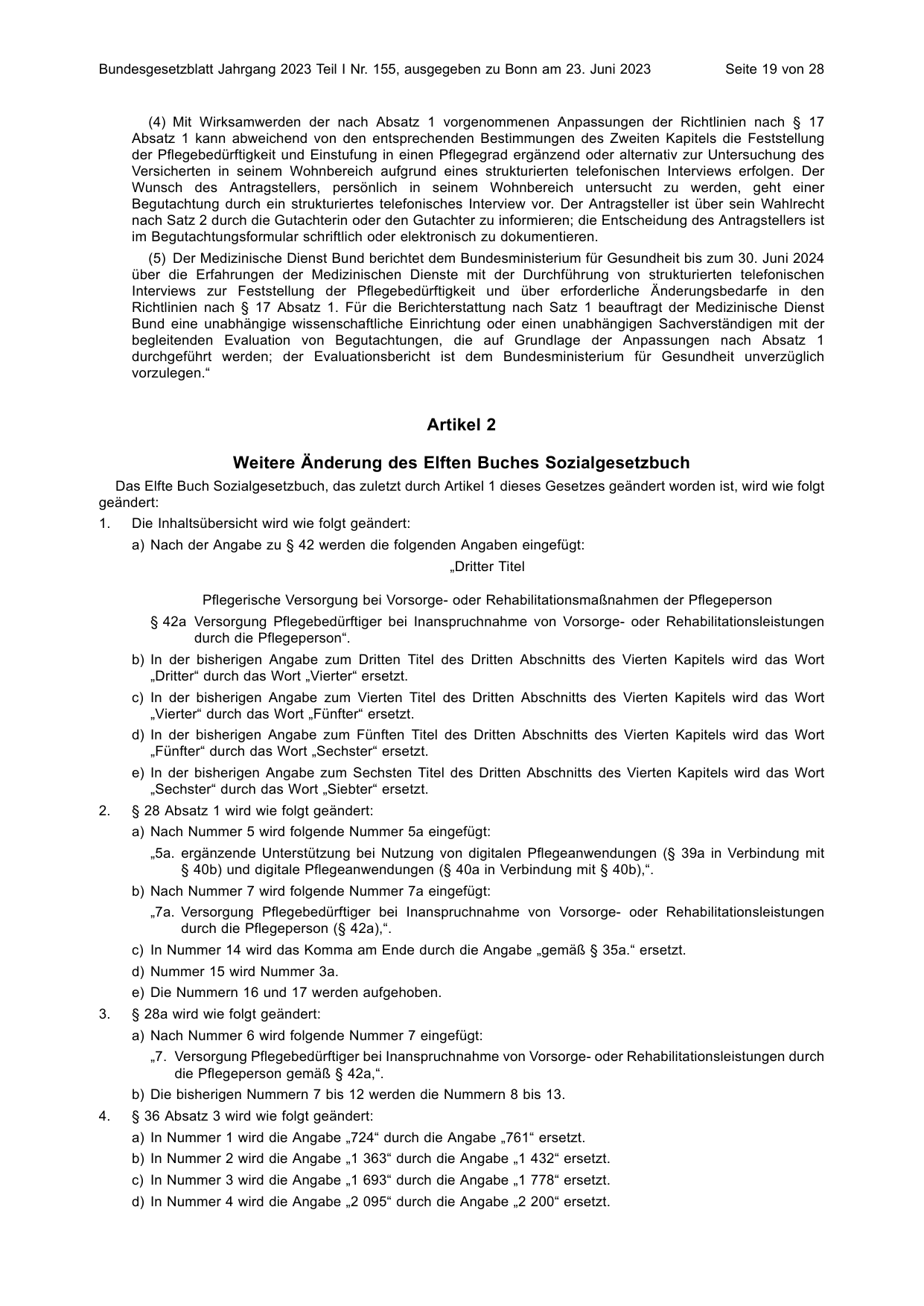 BGBl. 2023, Seite 19 — Originalseite als Abbildung