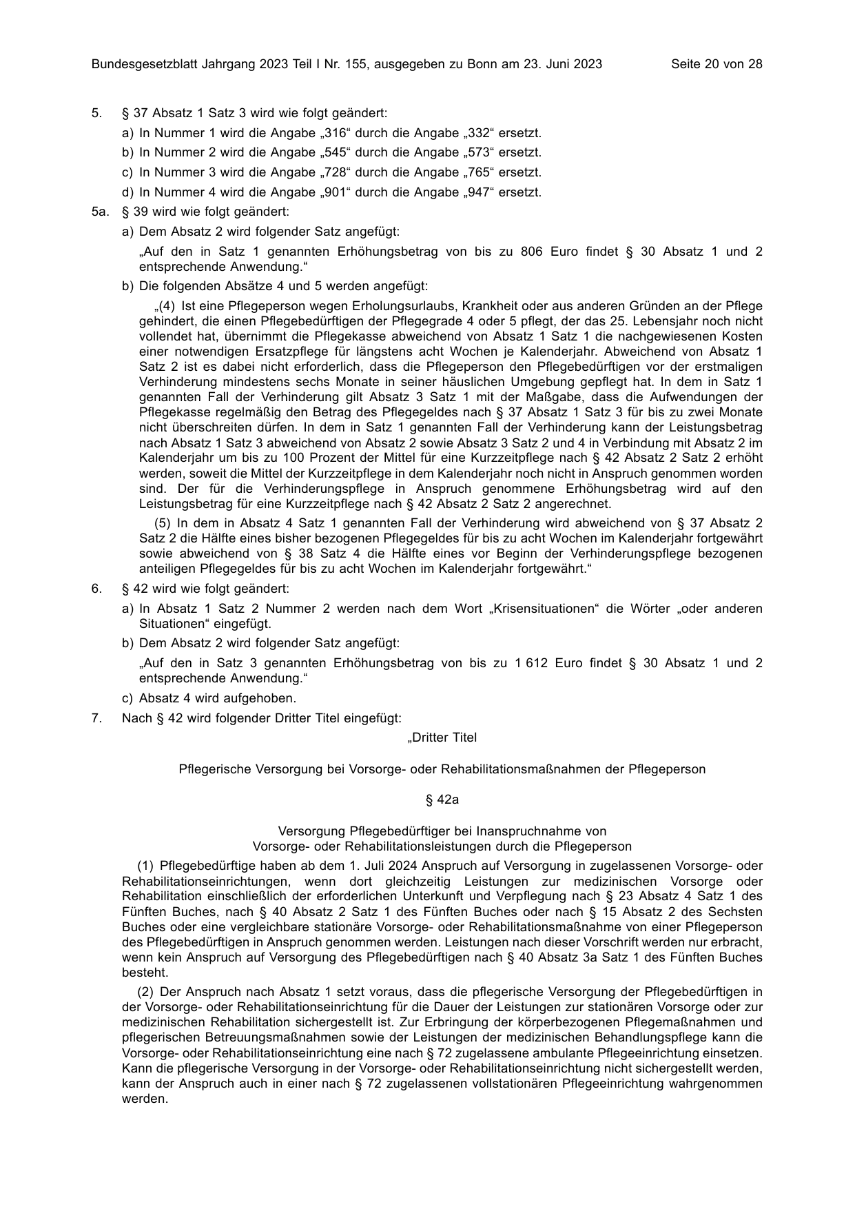 BGBl. 2023, Seite 20 — Originalseite als Abbildung