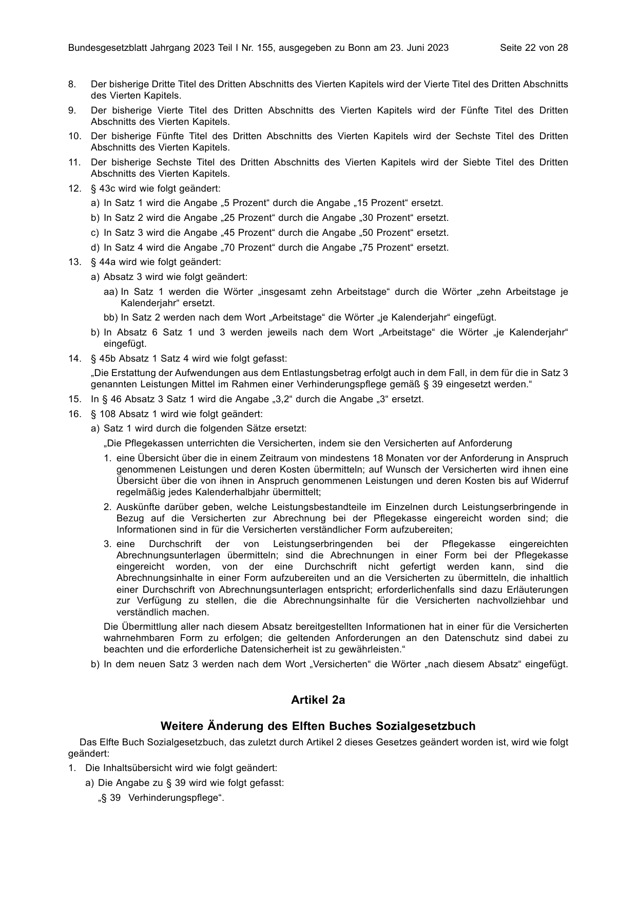 BGBl. 2023, Seite 22 — Originalseite als Abbildung