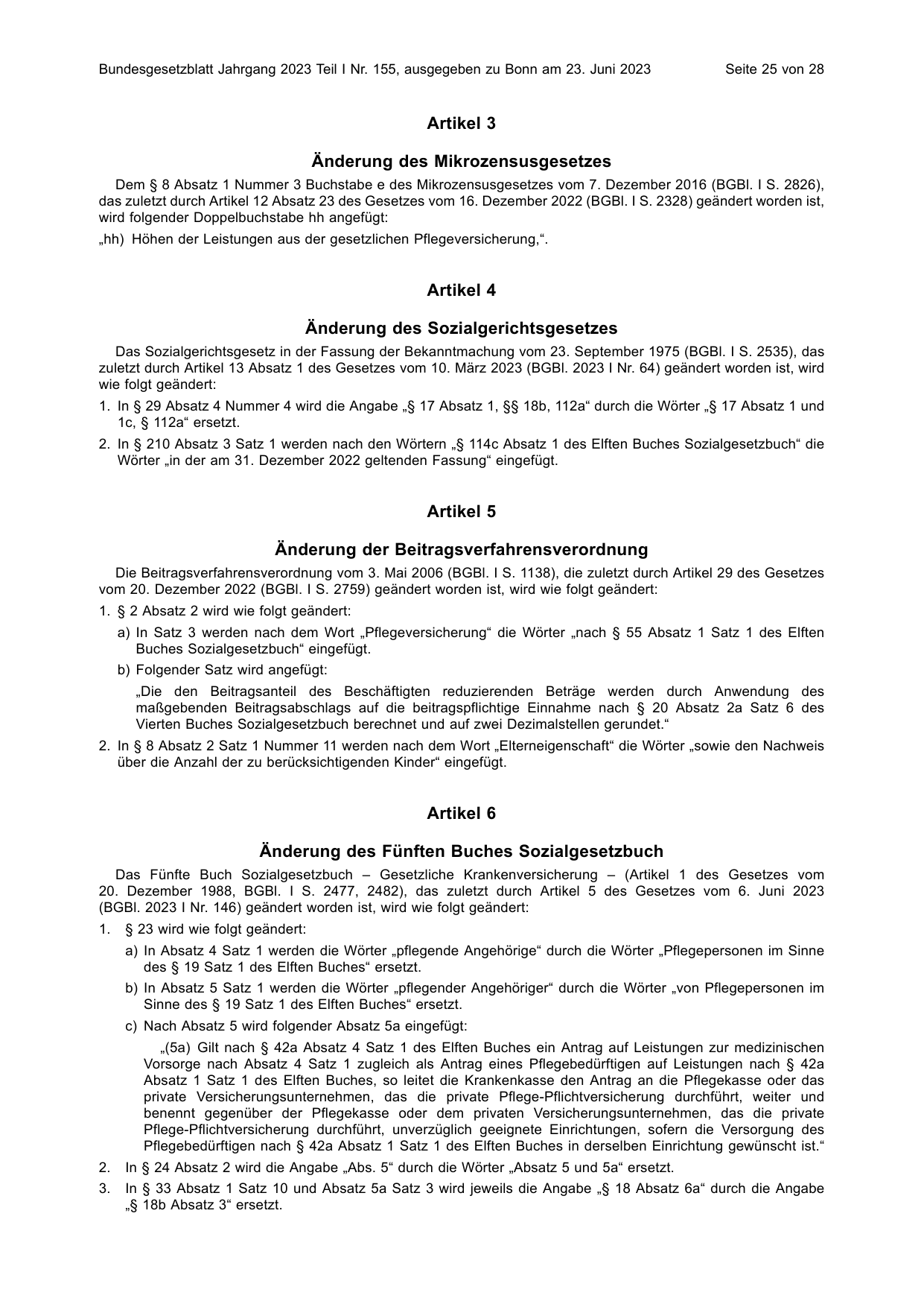 BGBl. 2023, Seite 25 — Originalseite als Abbildung
