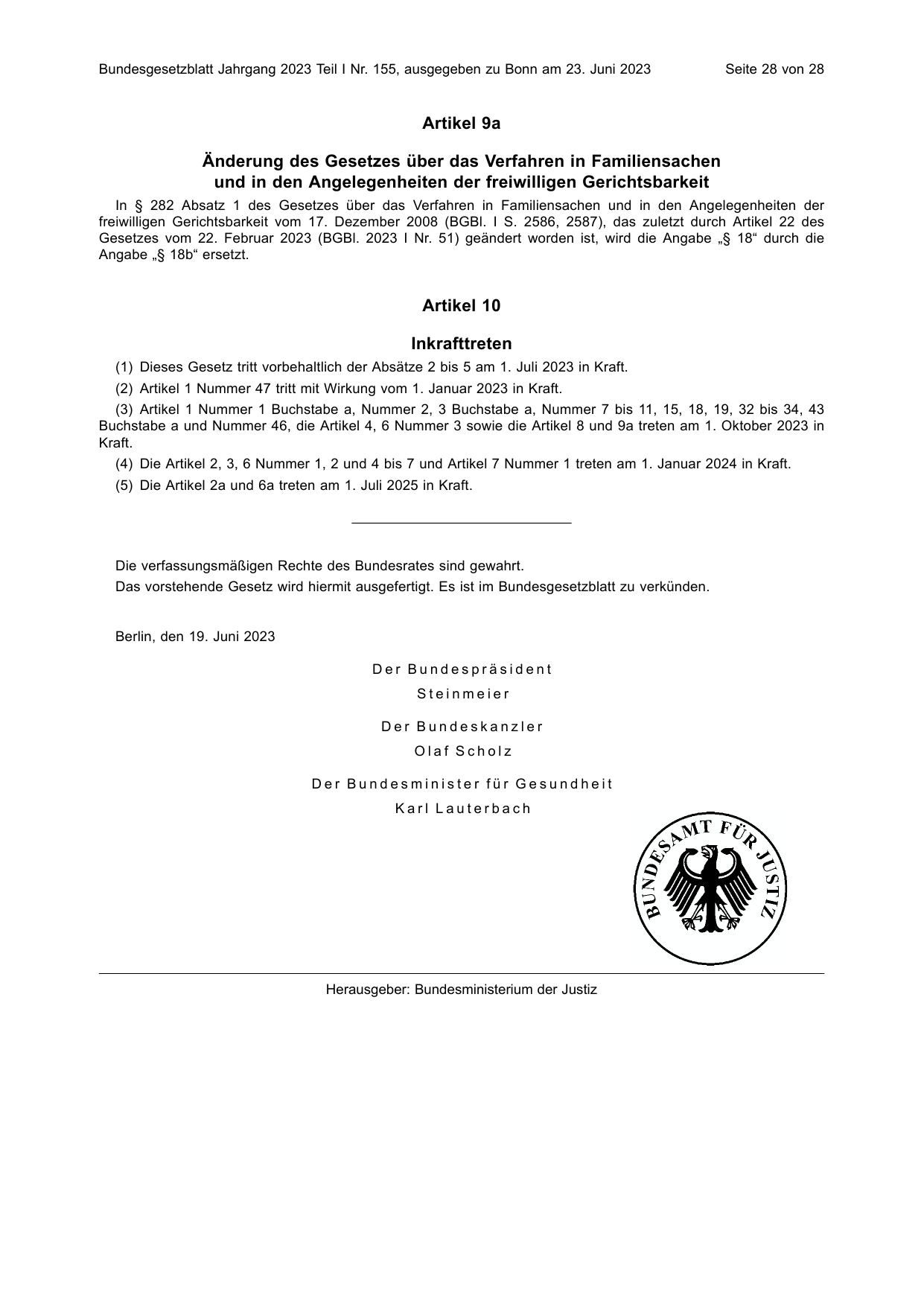 BGBl. 2023, Seite 28 — Originalseite als Abbildung