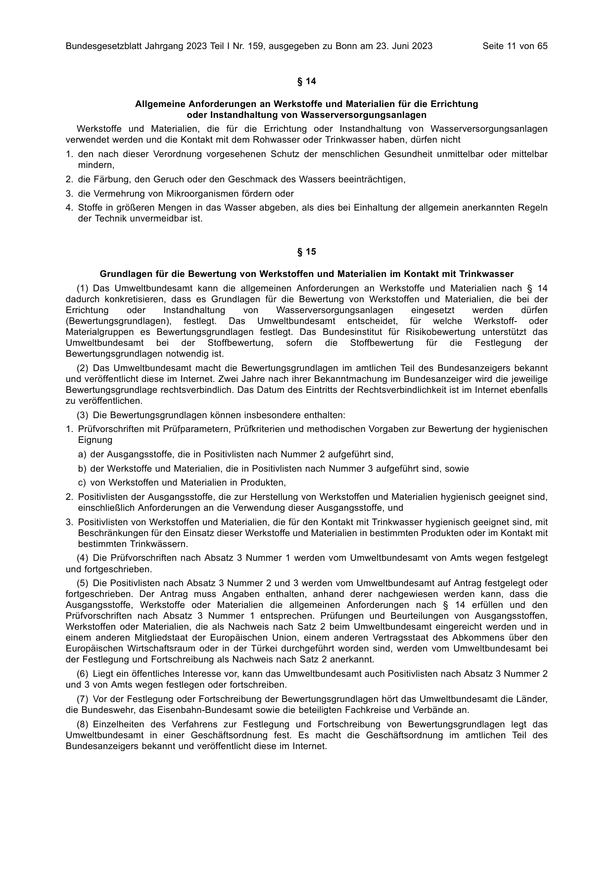 BGBl. 2023, Seite 11 — Originalseite als Abbildung