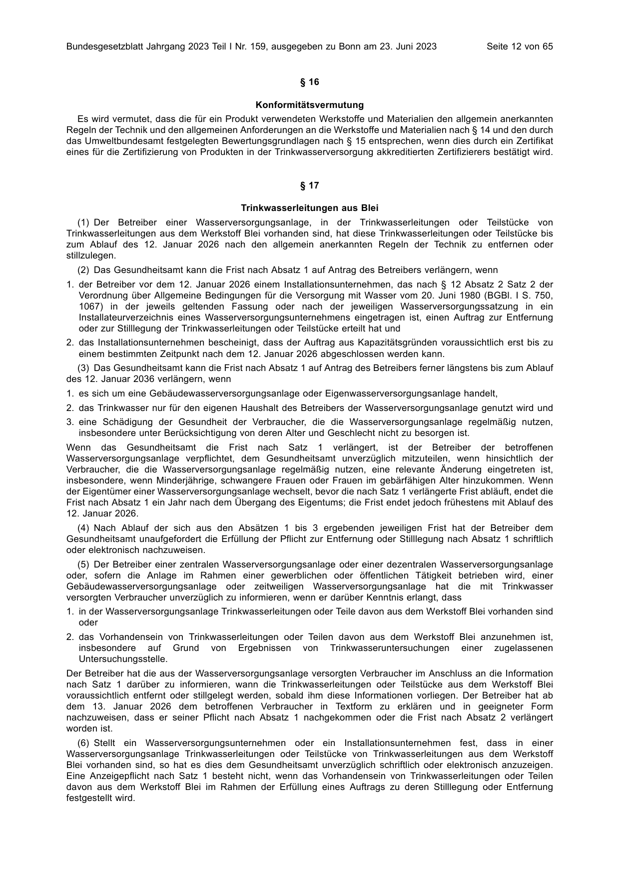 BGBl. 2023, Seite 12 — Originalseite als Abbildung