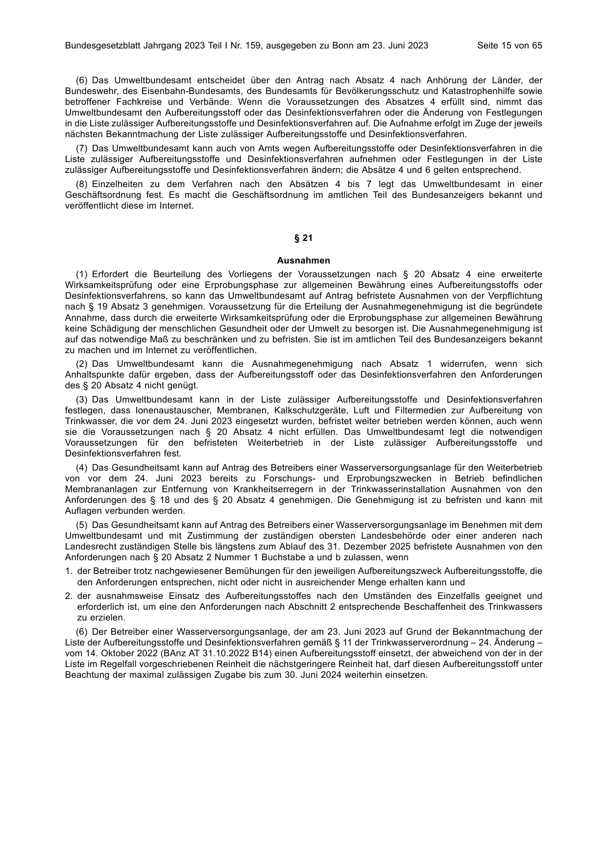 BGBl. 2023, Seite 15 — Originalseite als Abbildung