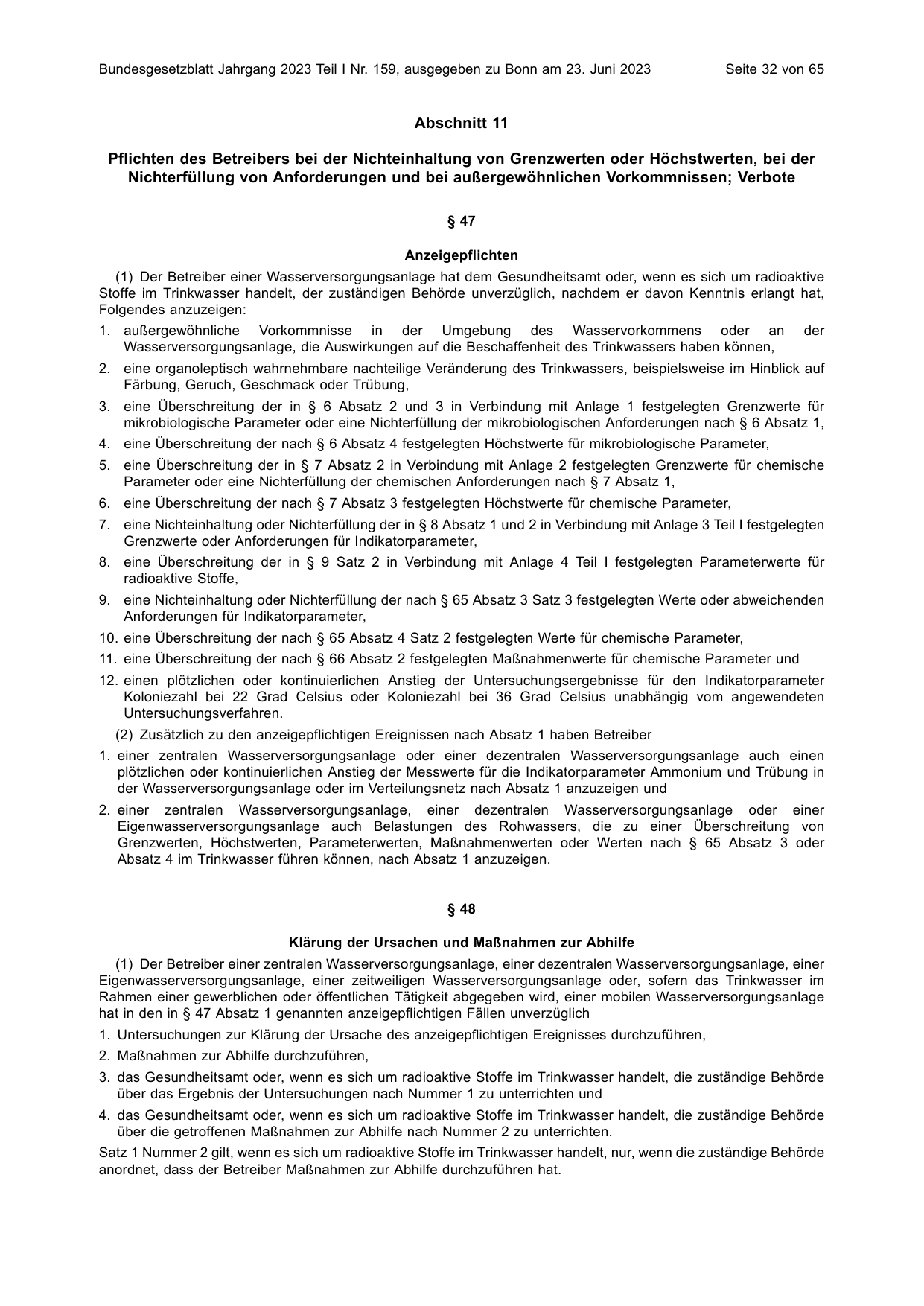 BGBl. 2023, Seite 32 — Originalseite als Abbildung