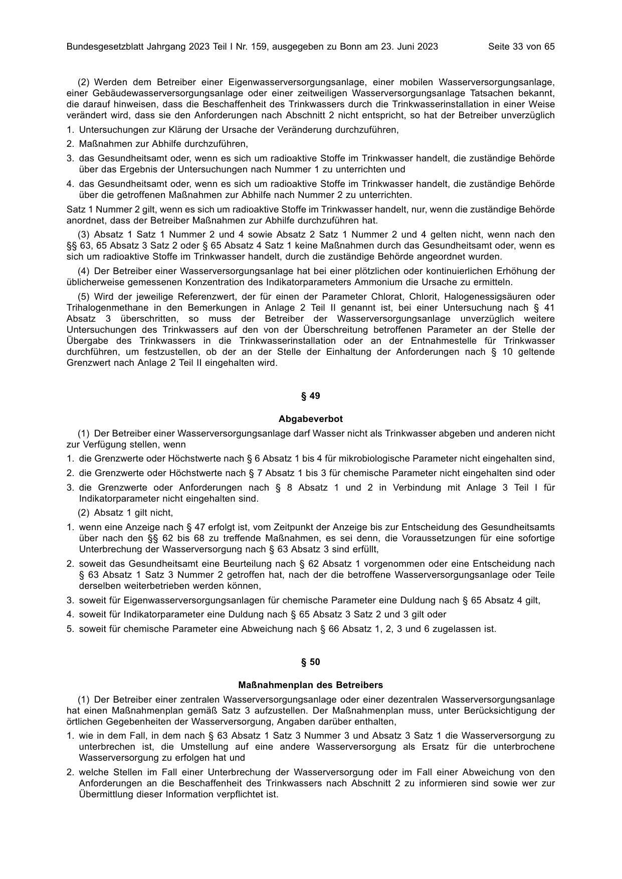 BGBl. 2023, Seite 33 — Originalseite als Abbildung