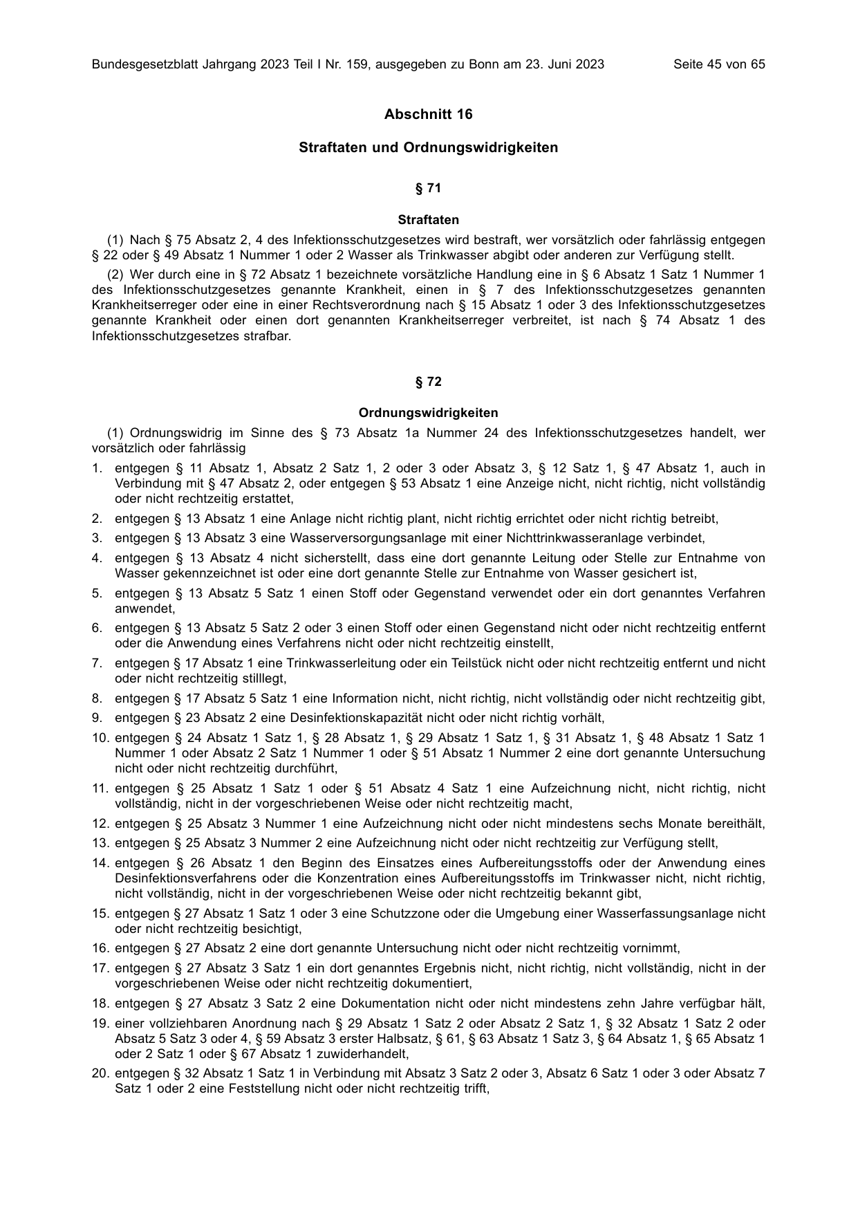 BGBl. 2023, Seite 45 — Originalseite als Abbildung