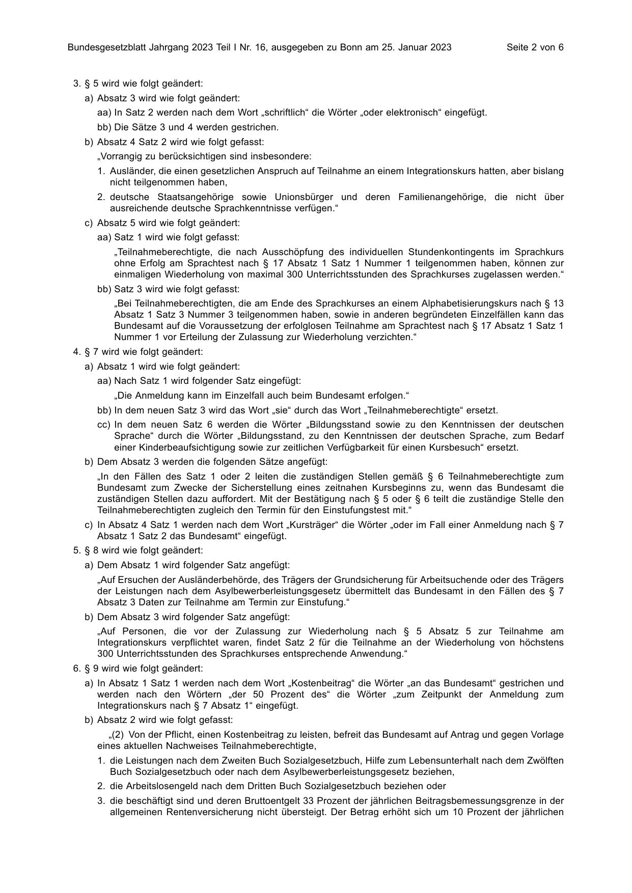 BGBl. 2023, Seite 2 — Originalseite als Abbildung