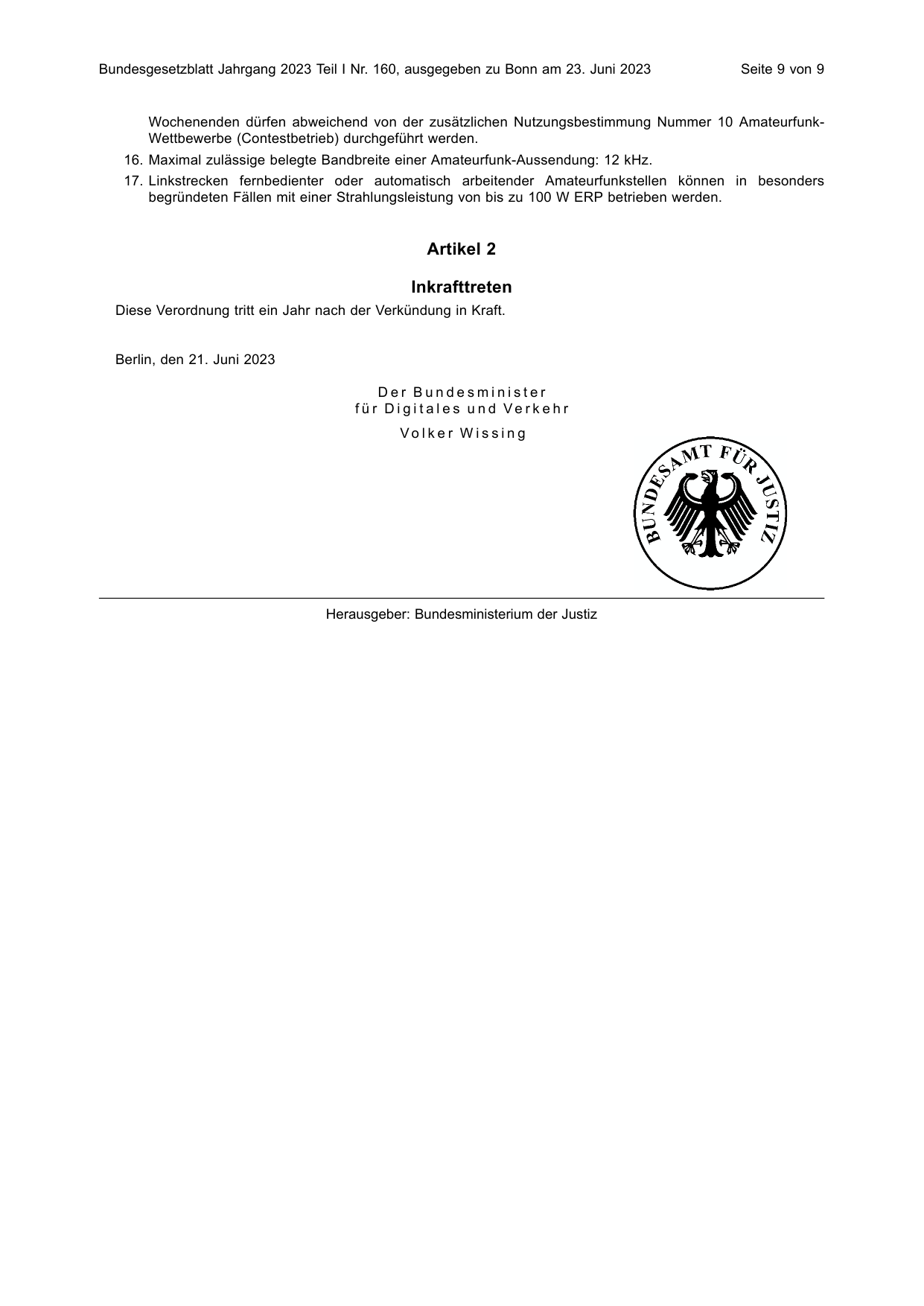 BGBl. 2023, Seite 9 — Originalseite als Abbildung
