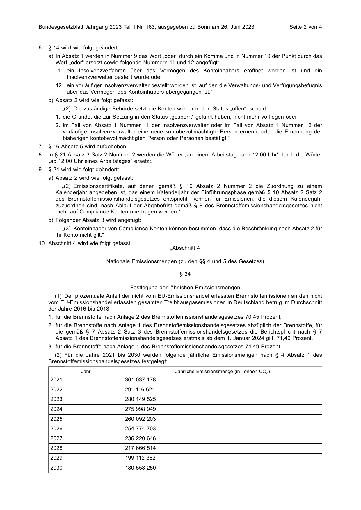 BGBl. 2023, Seite 2 — Originalseite als Abbildung