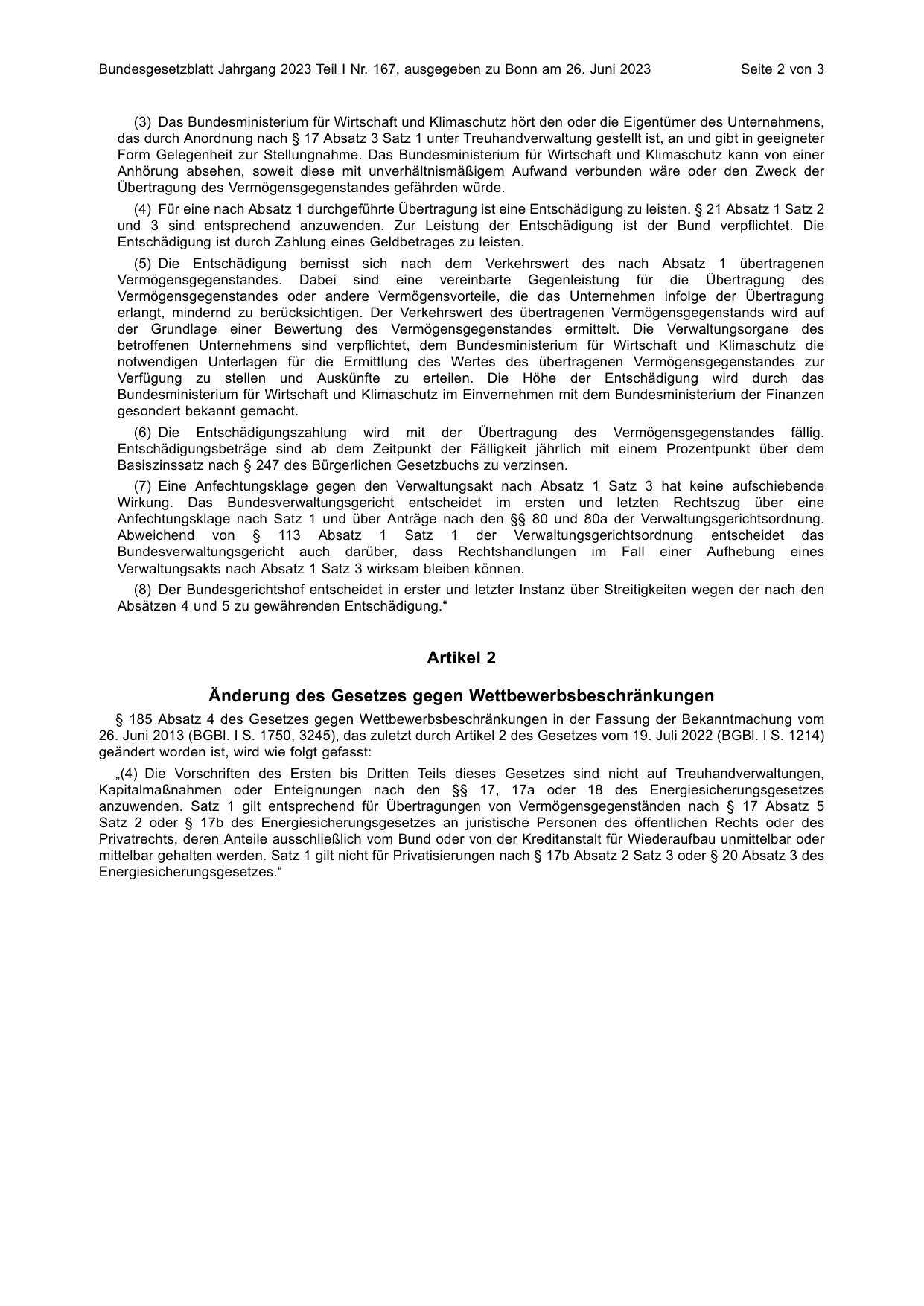 BGBl. 2023, Seite 2 — Originalseite als Abbildung