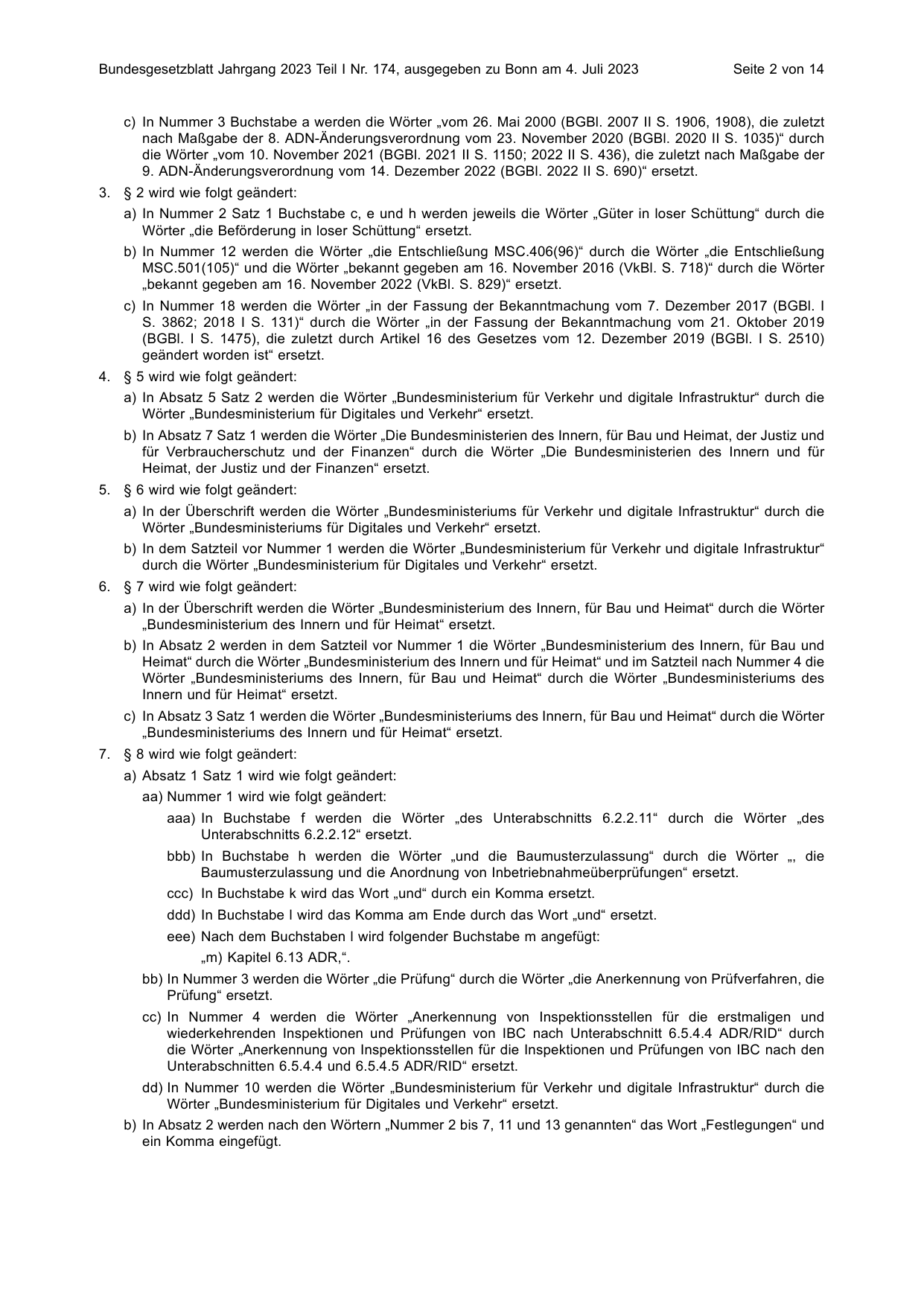 BGBl. 2023, Seite 2 — Originalseite als Abbildung