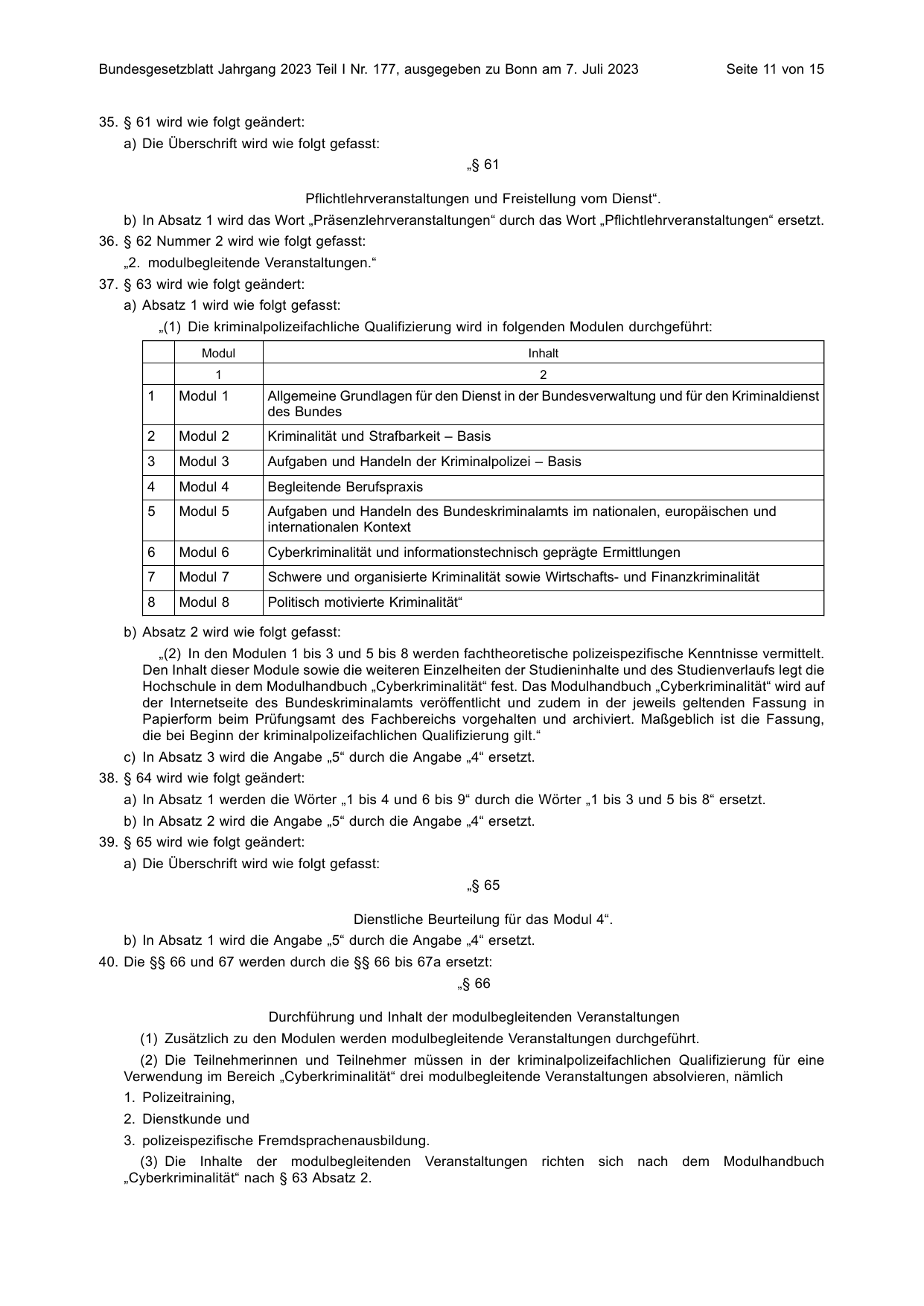 BGBl. 2023, Seite 11 — Originalseite als Abbildung