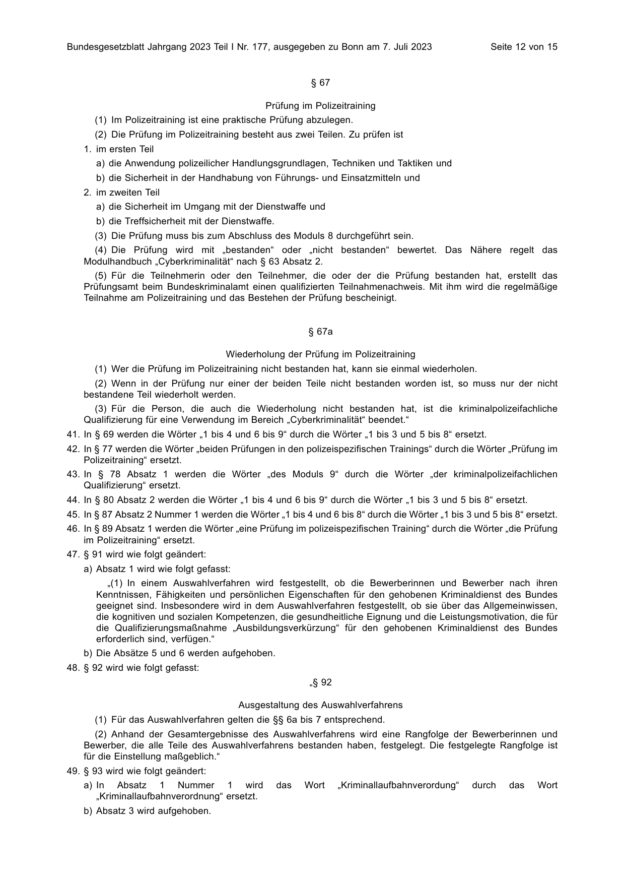 BGBl. 2023, Seite 12 — Originalseite als Abbildung