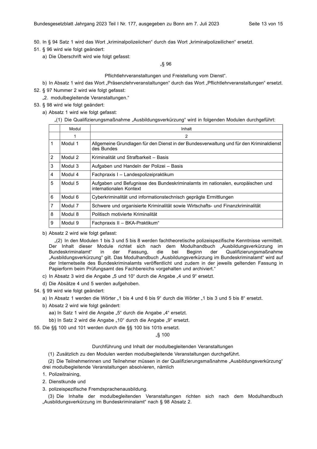 BGBl. 2023, Seite 13 — Originalseite als Abbildung