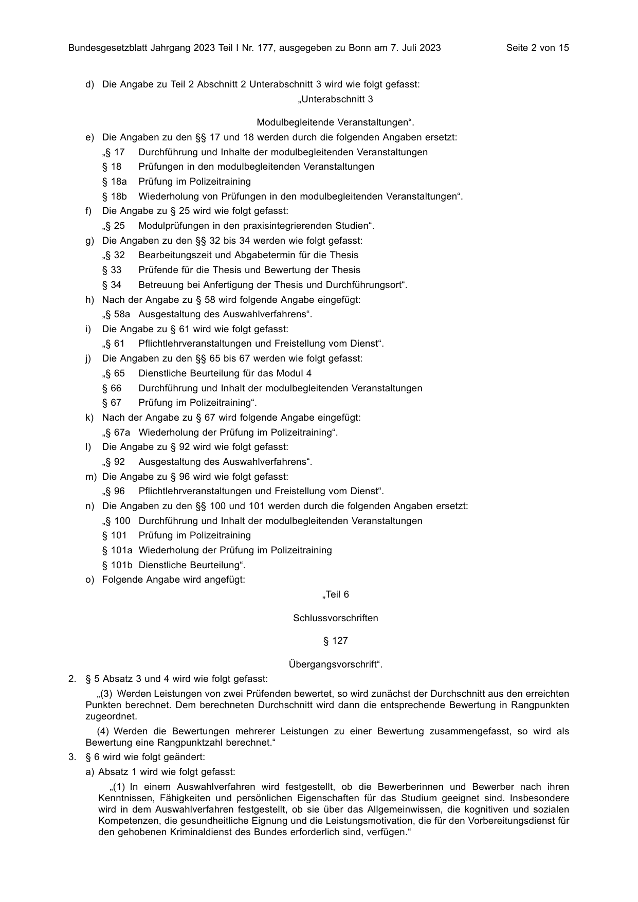 BGBl. 2023, Seite 2 — Originalseite als Abbildung