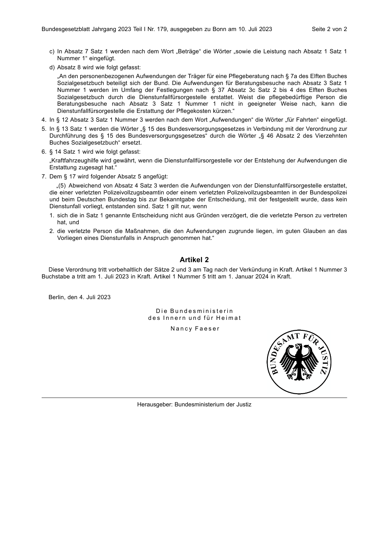 BGBl. 2023, Seite 2 — Originalseite als Abbildung