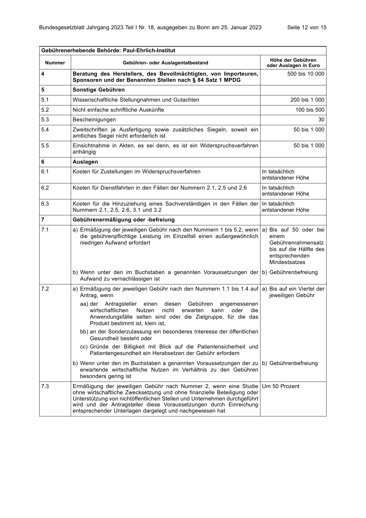 BGBl. 2023, Seite 12 — Originalseite als Abbildung