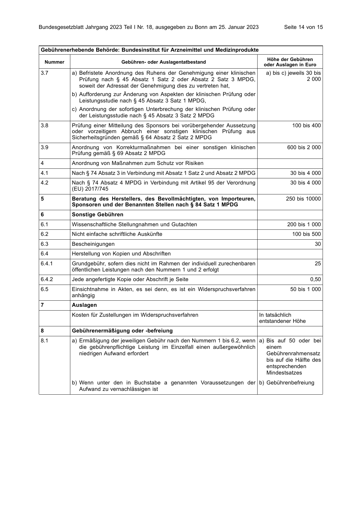 BGBl. 2023, Seite 14 — Originalseite als Abbildung