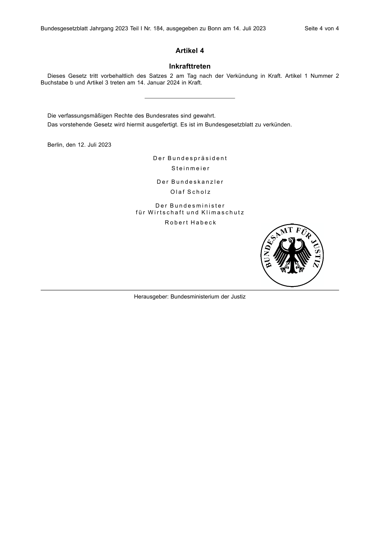 BGBl. 2023, Seite 4 — Originalseite als Abbildung