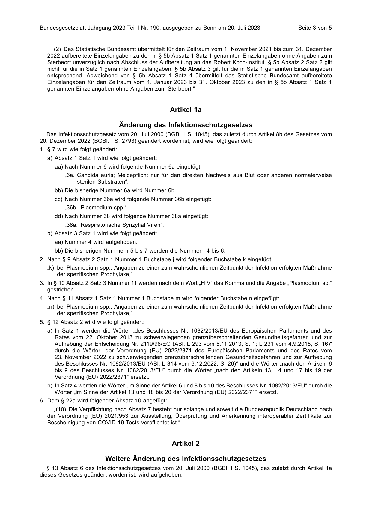 BGBl. 2023, Seite 3 — Originalseite als Abbildung
