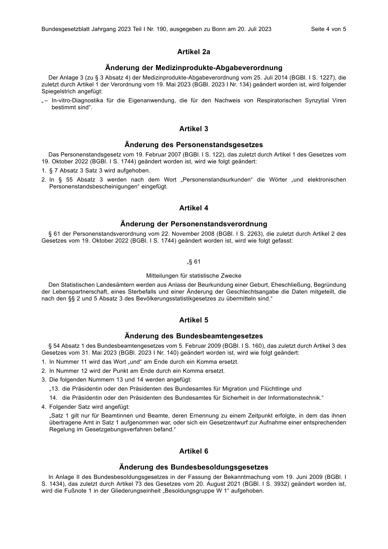 BGBl. 2023, Seite 4 — Originalseite als Abbildung