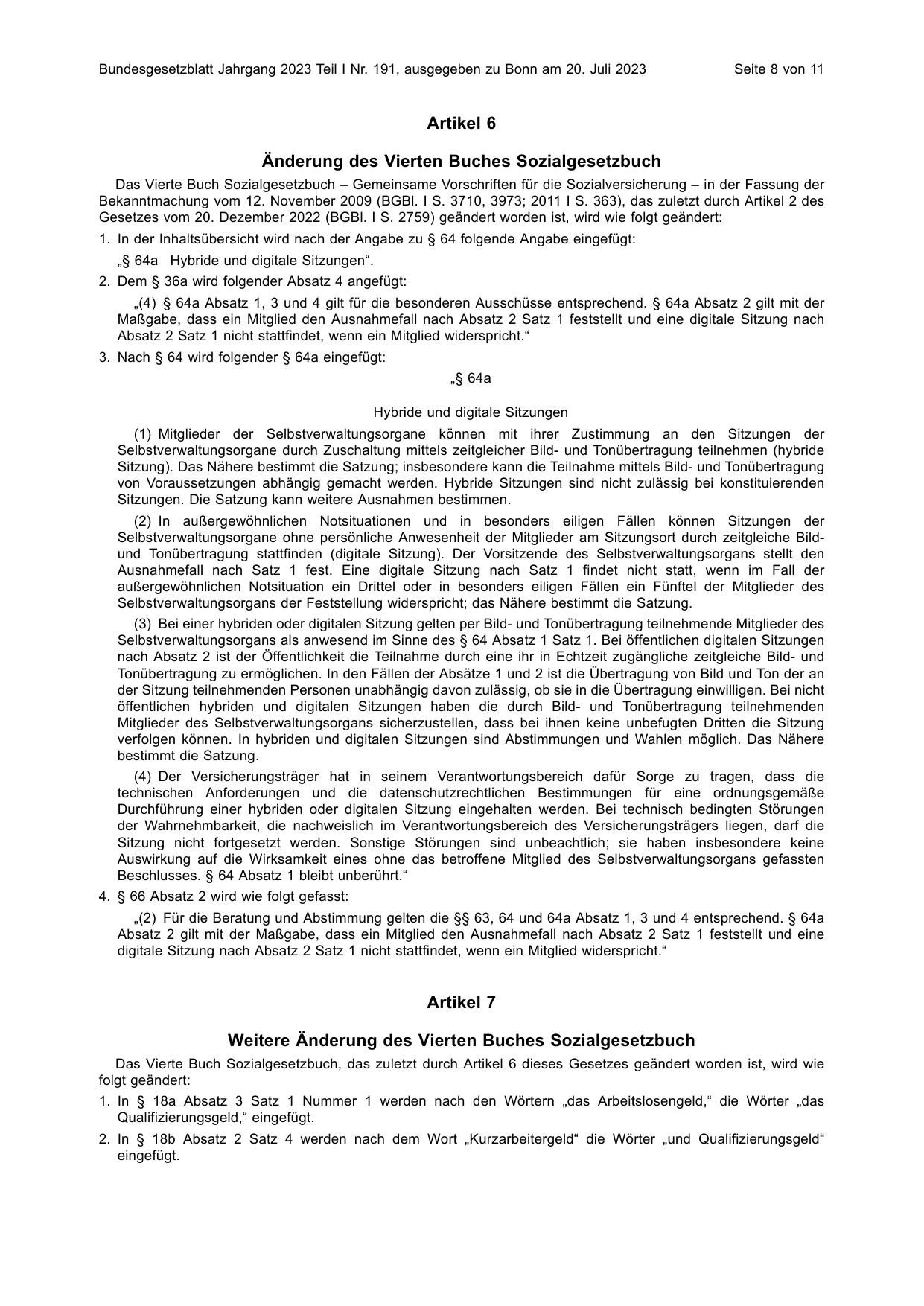 BGBl. 2023, Seite 8 — Originalseite als Abbildung