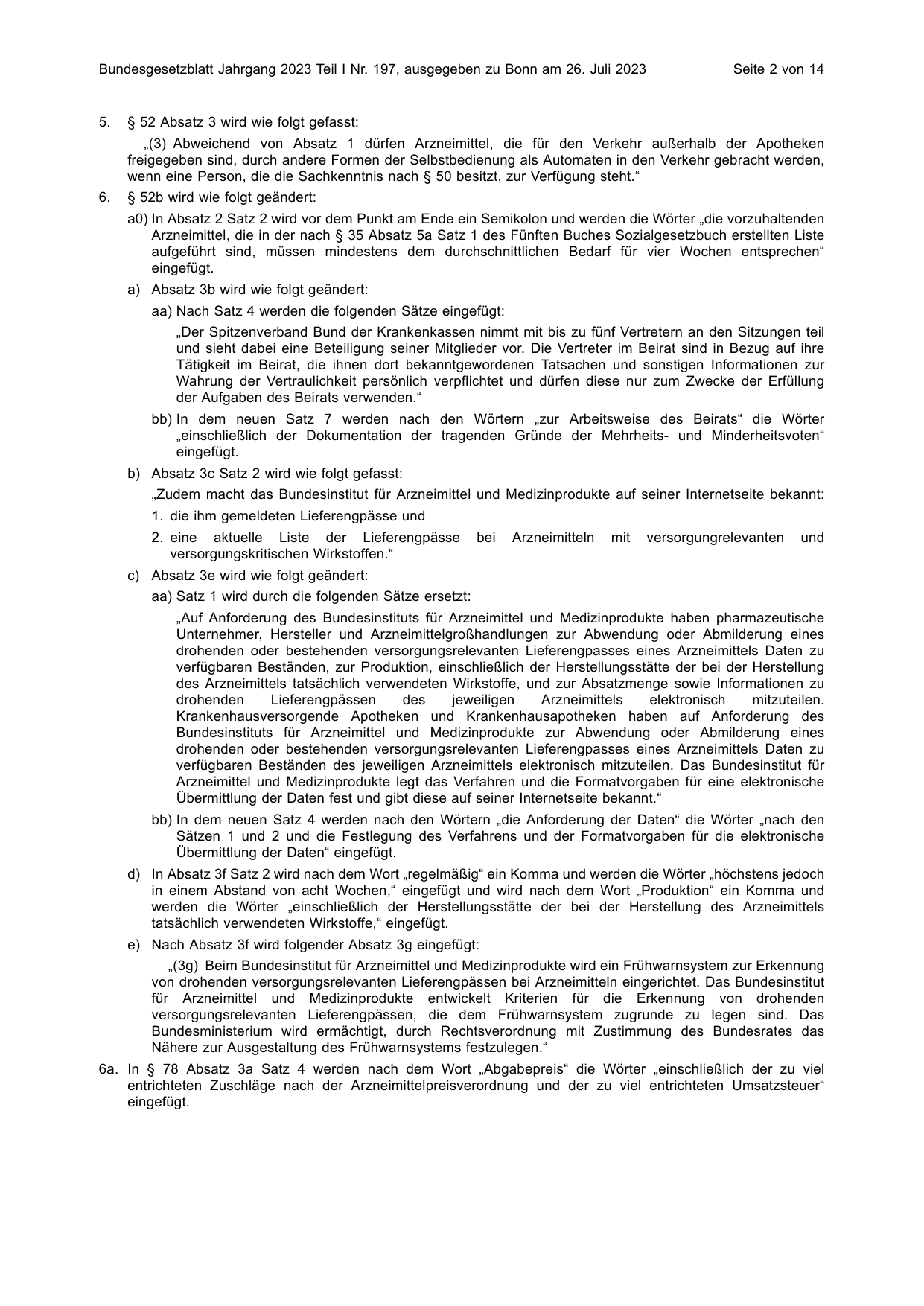 BGBl. 2023, Seite 2 — Originalseite als Abbildung