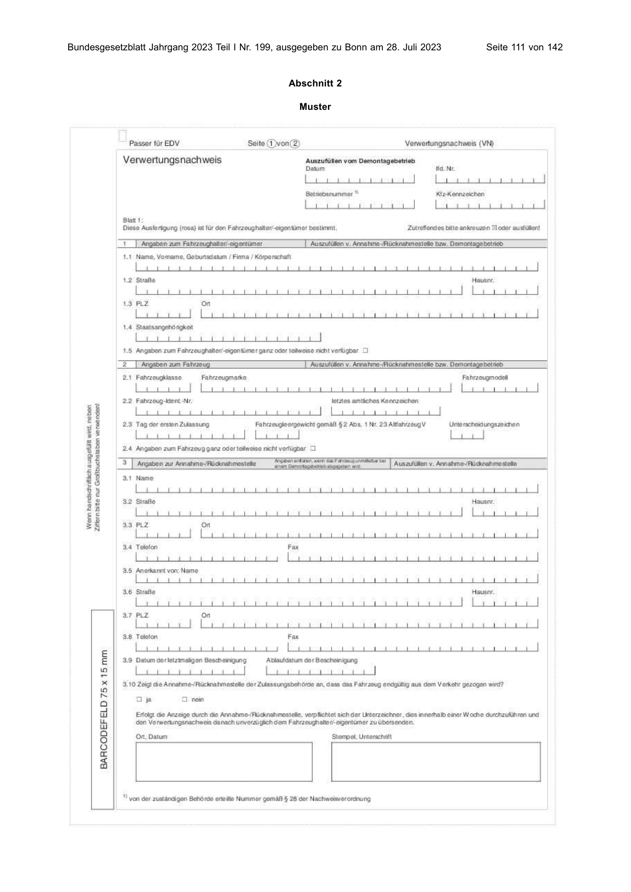 BGBl. 2023, Seite 111 — Originalseite als Abbildung