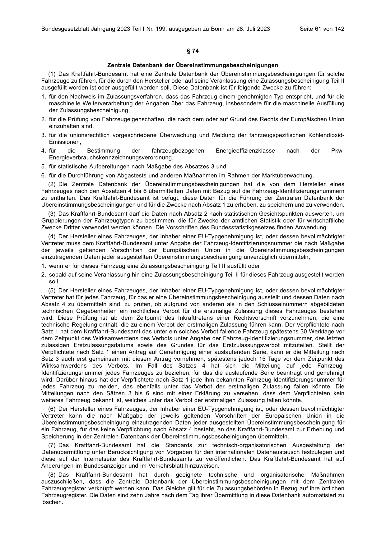 BGBl. 2023, Seite 61 — Originalseite als Abbildung