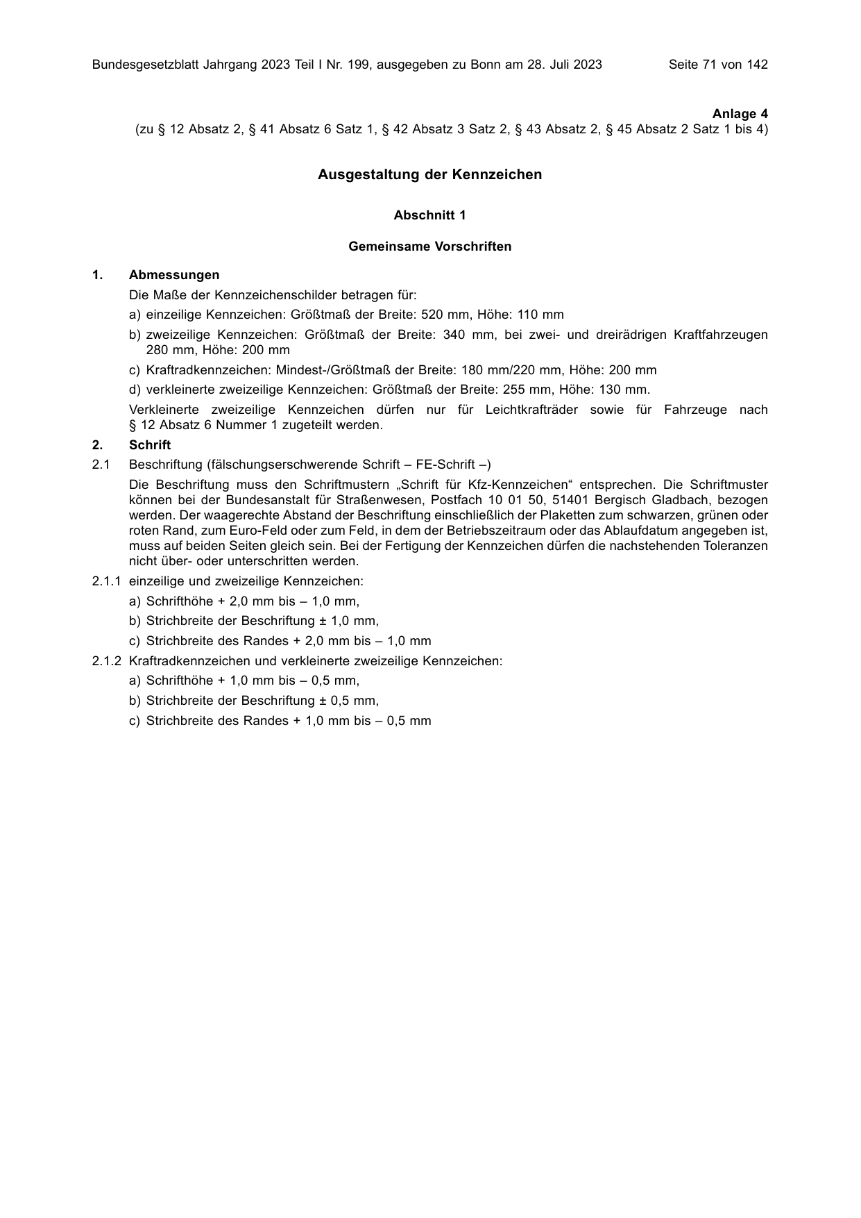 BGBl. 2023, Seite 71 — Originalseite als Abbildung