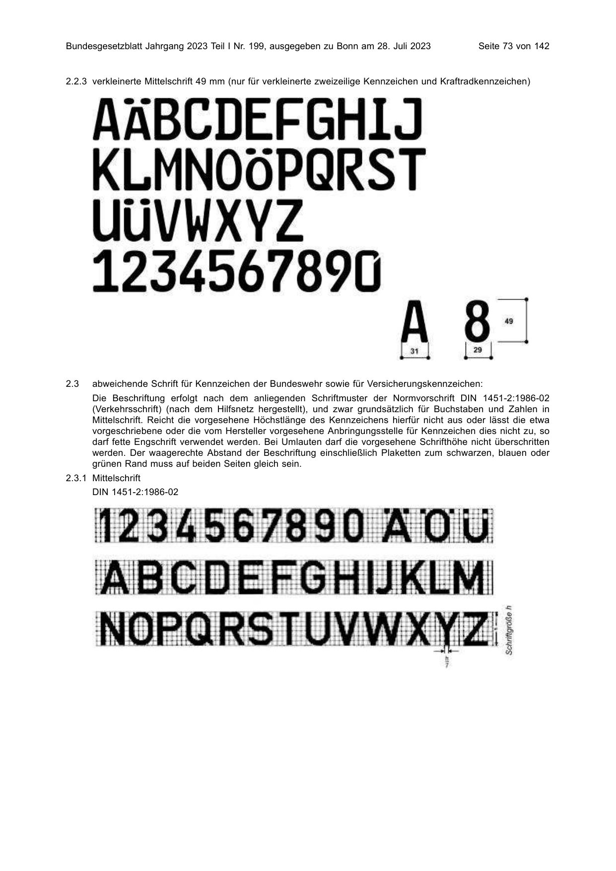 BGBl. 2023, Seite 73 — Originalseite als Abbildung