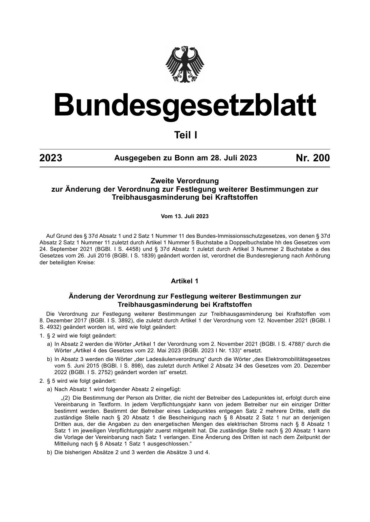 BGBl. 2023, Seite 1 — Originalseite als Abbildung