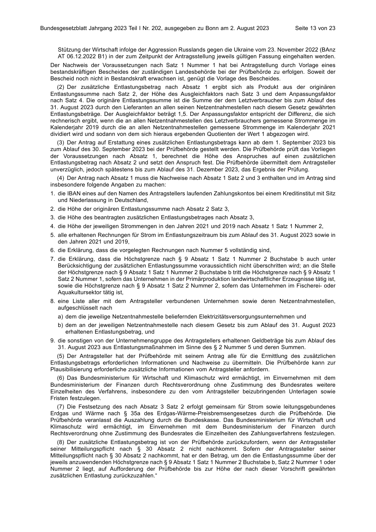 BGBl. 2023, Seite 13 — Originalseite als Abbildung
