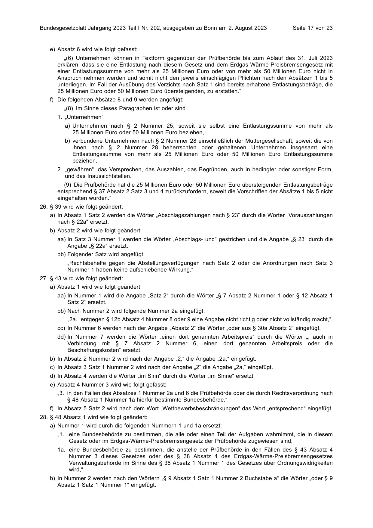 BGBl. 2023, Seite 17 — Originalseite als Abbildung