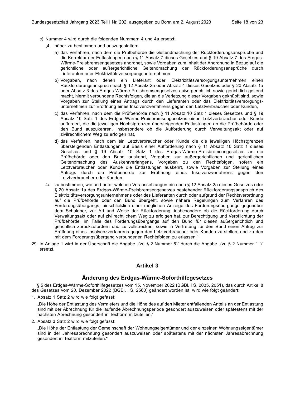 BGBl. 2023, Seite 18 — Originalseite als Abbildung
